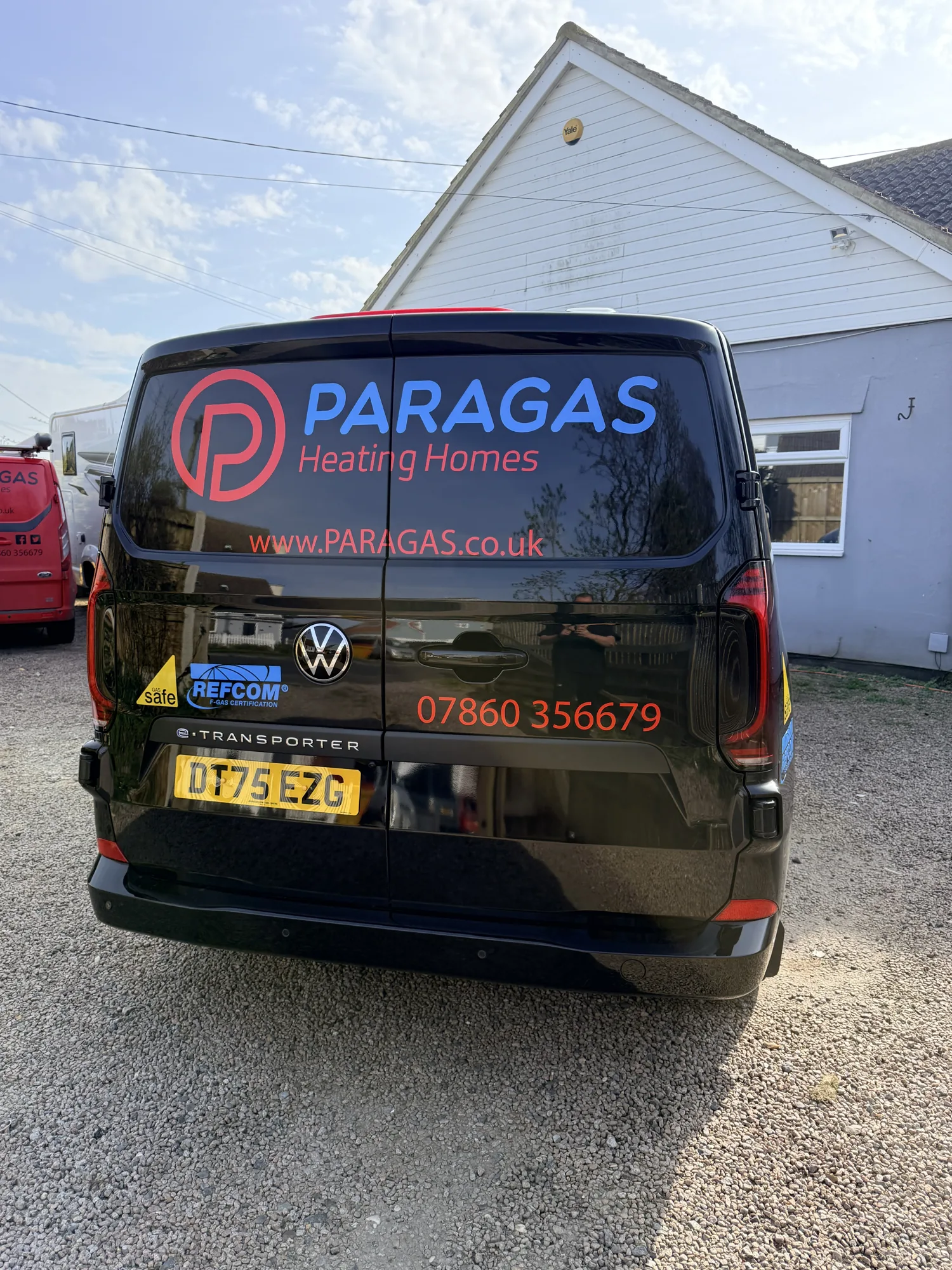 PARAGAS van showing its Gas Safe and Refcom accreditations